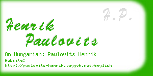 henrik paulovits business card